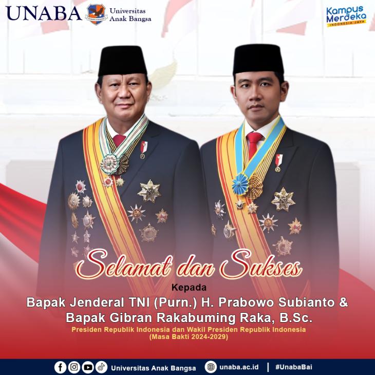 Selamat dan Sukses Presiden RI dan Wakil Presiden RI